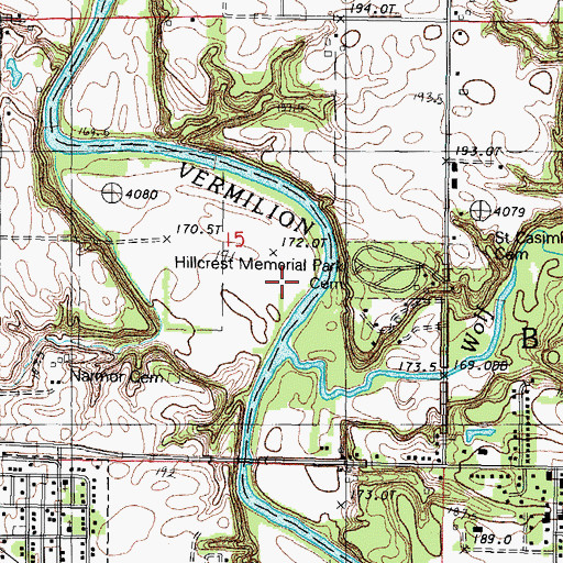 Topographic Map of Otter Creek, IL