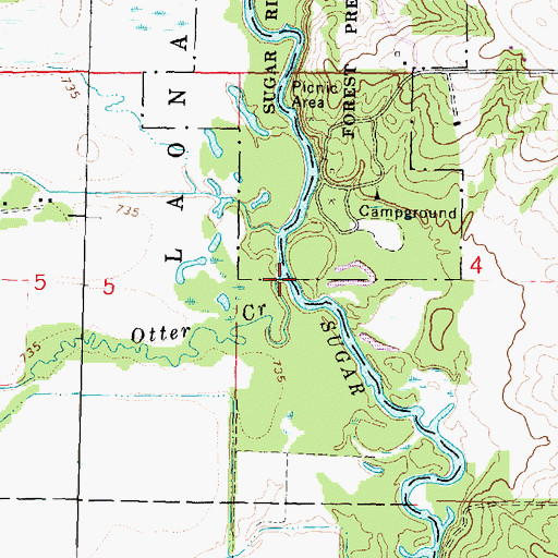 Topographic Map of Otter Creek, IL