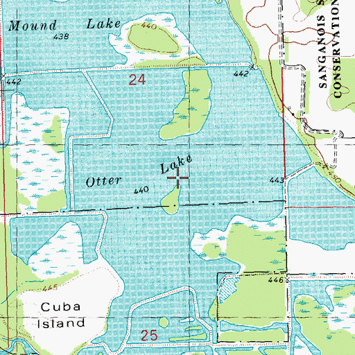 Topographic Map of Otter Lake, IL