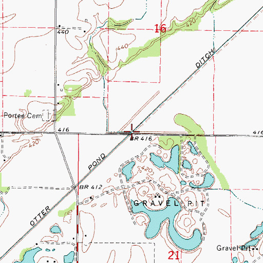 Topographic Map of Otter Pond Ditch, IL