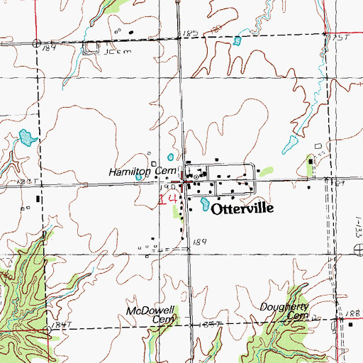 Topographic Map of Otterville, IL