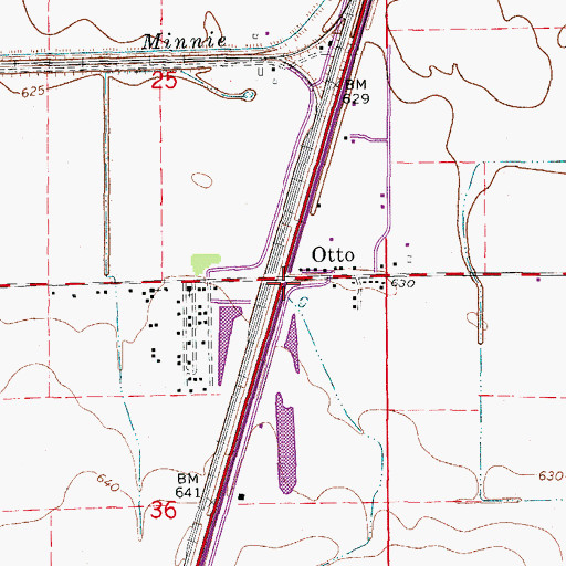 Topographic Map of Otto, IL