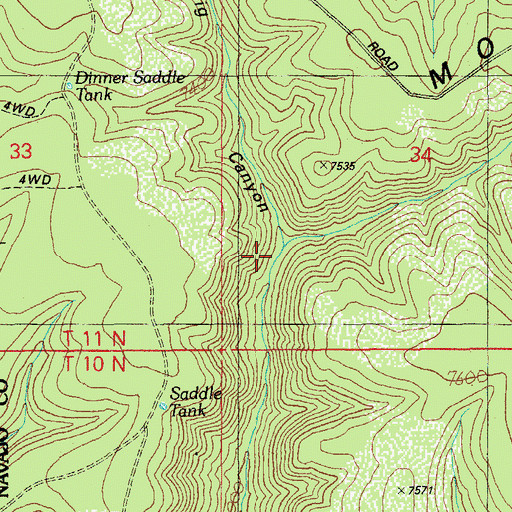 Topographic Map of Canyon Creek, AZ