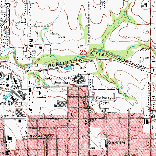 Topographic Map of Quincy College North Campus, IL