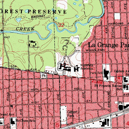 Topographic Map of Our Lady of Bethlehem Academy (historical), IL
