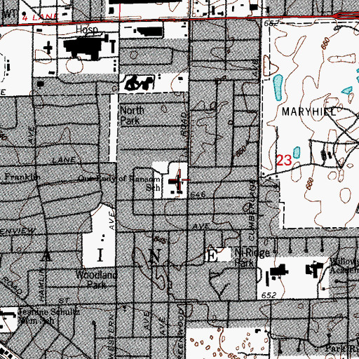Topographic Map of Our Lady of Ransom School, IL