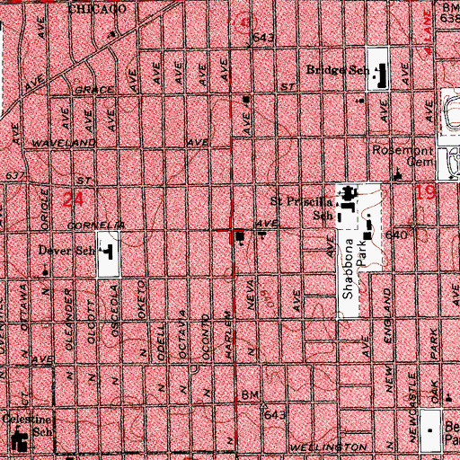 Topographic Map of Our Savior School, IL