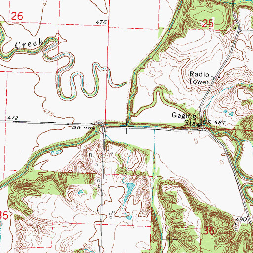 Topographic Map of Overcup Creek, IL