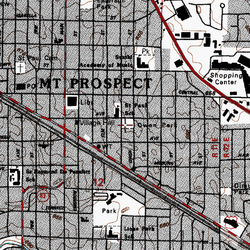 Topographic Map of Owen Park, IL