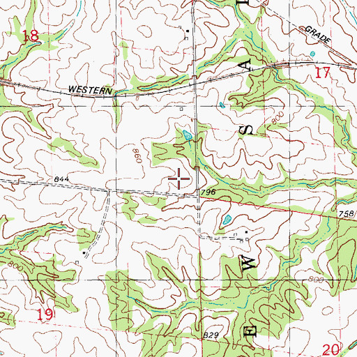 Topographic Map of Owls Nest School (historical), IL