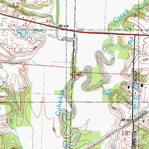 Topographic Map of Paddock Creek, IL