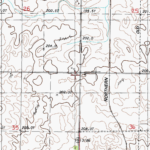 Topographic Map of Paddy Ridge School (historical), IL