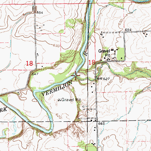 Topographic Map of Painter Creek, IL