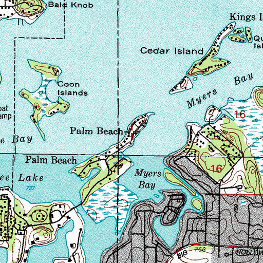 Topographic Map of Palm Beach, IL