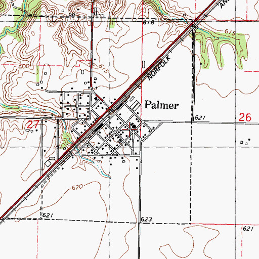 Topographic Map of Palmer, IL