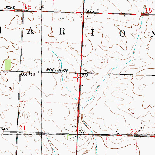 Topographic Map of Palmer School (historical), IL
