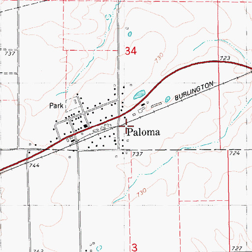 Topographic Map of Paloma, IL