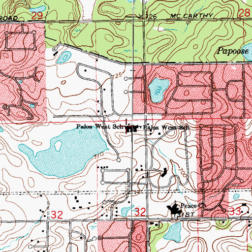 Topographic Map of Palos West Elementary School, IL