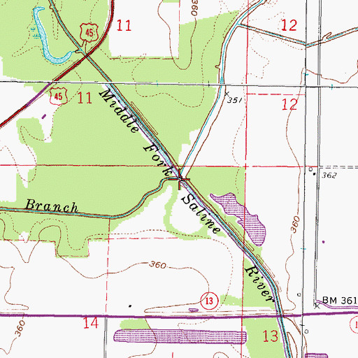 Topographic Map of Pankey Branch, IL