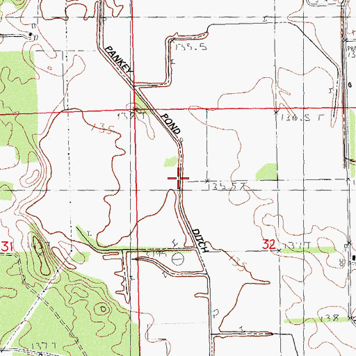 Topographic Map of Pankey Pond Ditch, IL