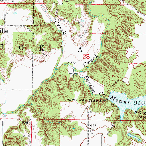 Topographic Map of Panther Creek, IL