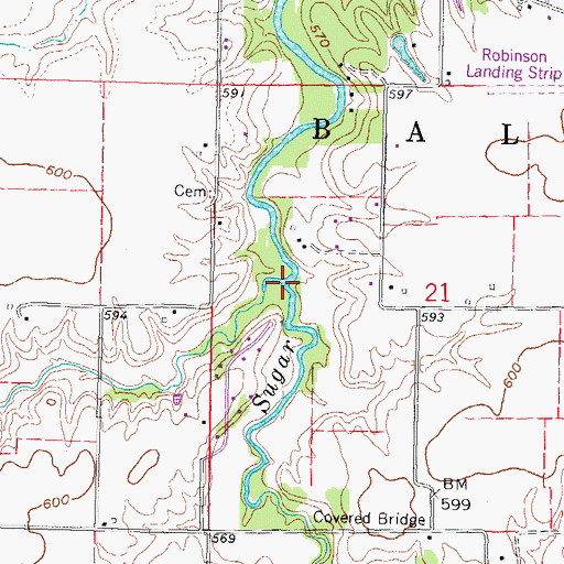 Topographic Map of Panther Creek, IL