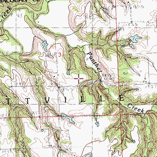 Topographic Map of Panther Creek School (historical), IL