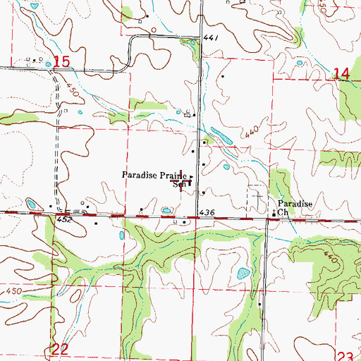 Topographic Map of Paradise Prairie School, IL