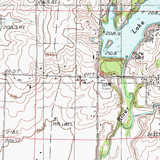 Topographic Map of Paradise School (historical), IL