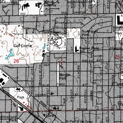 Topographic Map of Park Ridge Academy, IL