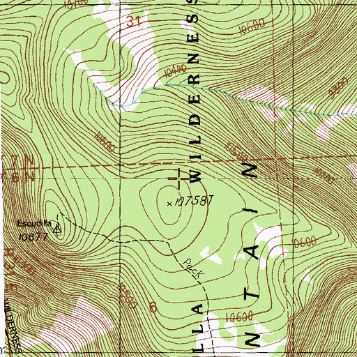 Topographic Map of Escudilla Mountain Wilderness, AZ