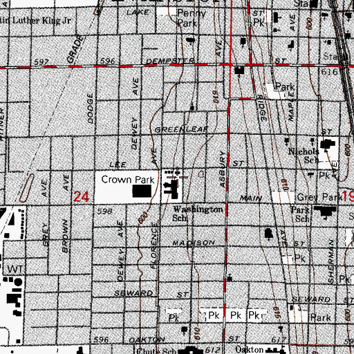 Topographic Map of Park Special Education School, IL