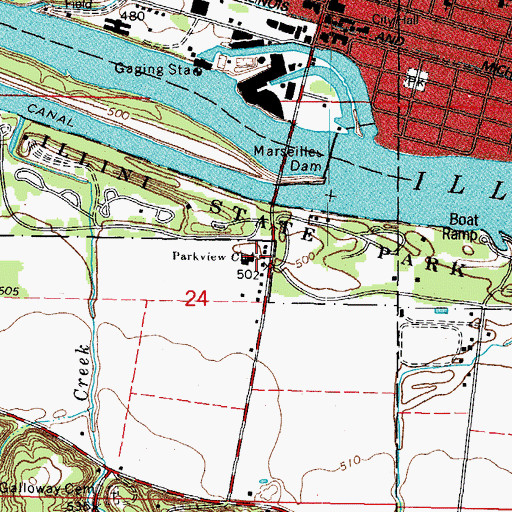 Topographic Map of Parkview Baptist Church, IL