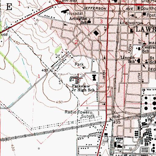 Topographic Map of Parkview Junior High School, IL