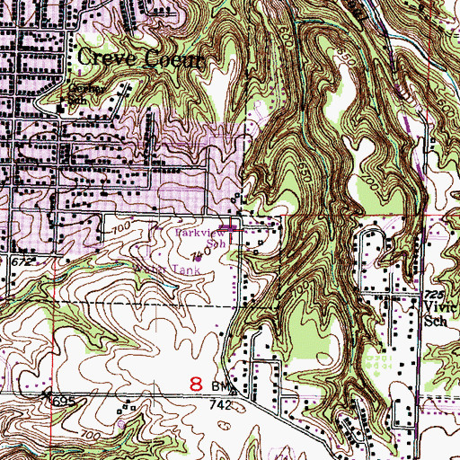 Topographic Map of Parkview Junior High School, IL