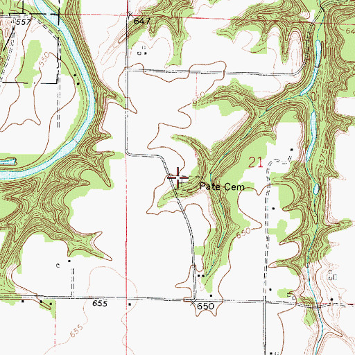 Topographic Map of Pate Cemetery, IL