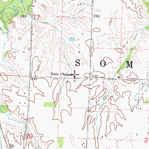 Topographic Map of Pate Chapel Baptist Church, IL