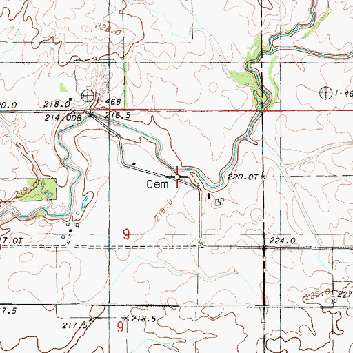 Topographic Map of Patton Cemetery, IL