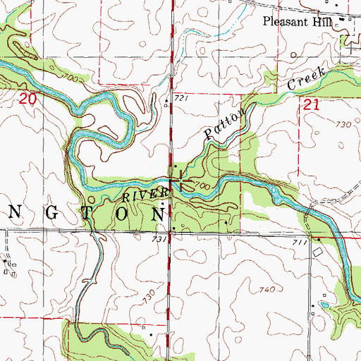 Topographic Map of Patton Creek, IL
