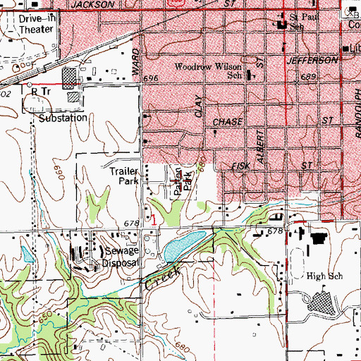 Topographic Map of Patton Park, IL