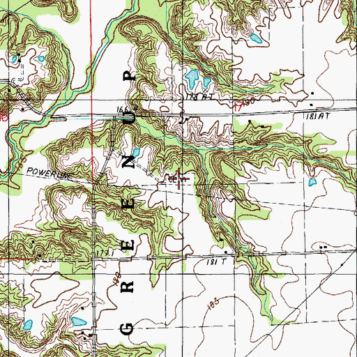 Topographic Map of Paul Cemetery, IL