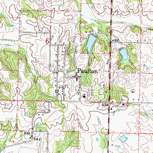 Topographic Map of Paulton, IL