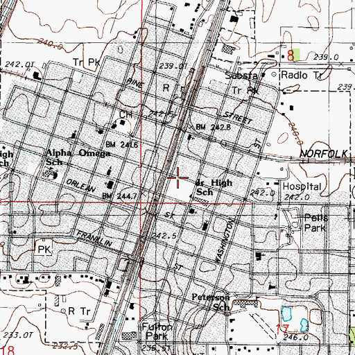 Topographic Map of Paxton, IL