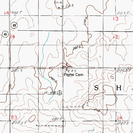 Topographic Map of Payne School (historical), IL