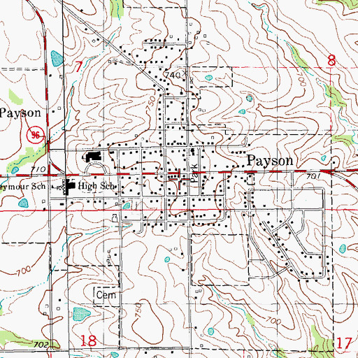 Topographic Map of Payson, IL