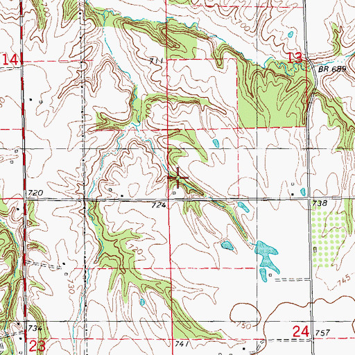 Topographic Map of Pea Green School (historical), IL