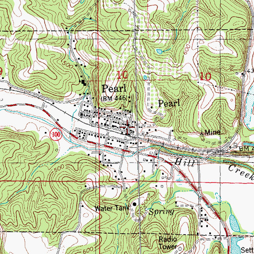 Topographic Map of Pearl, IL