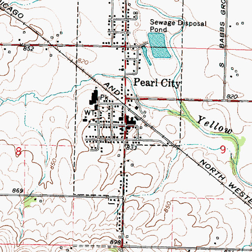 Topographic Map of Pearl City, IL