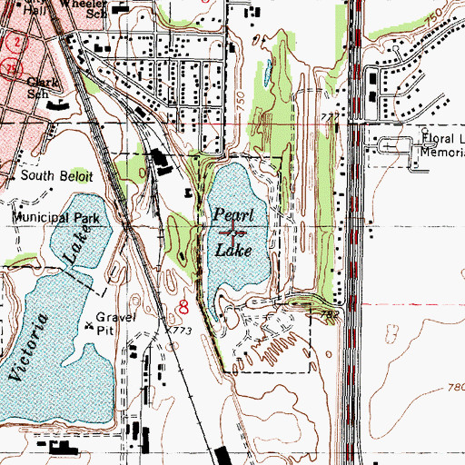 Topographic Map of Pearl Lake, IL