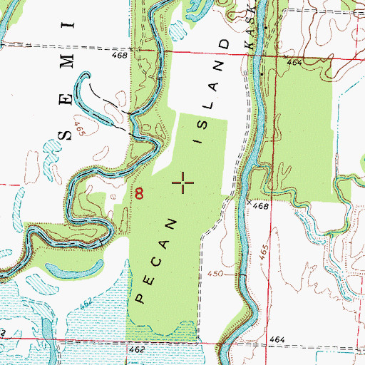 Topographic Map of Pecan Island, IL